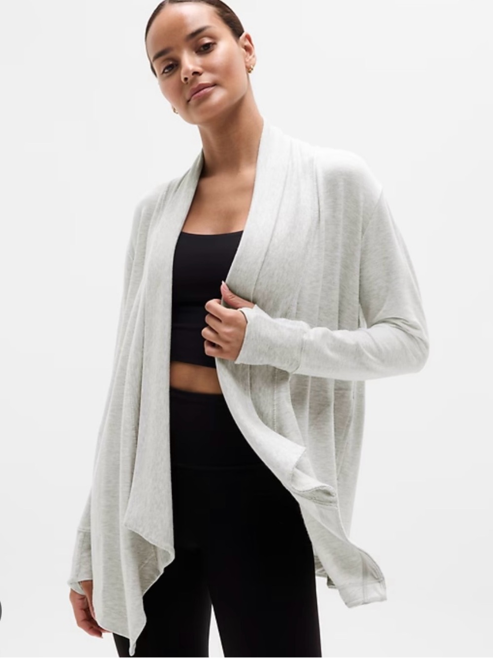 Athleta NWOT Pranayama Restore Wrap-Front Draped Women's Sweater Cardigan